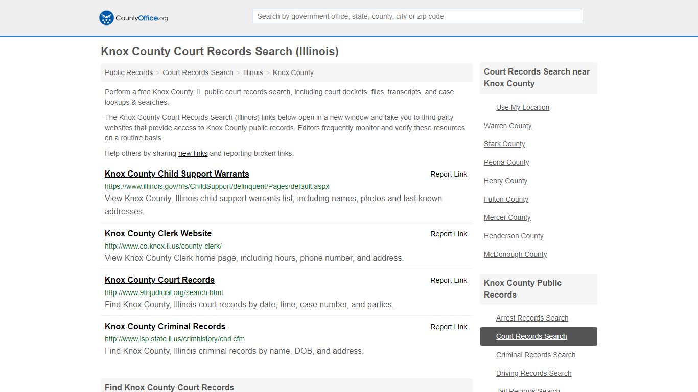 Court Records Search - Knox County, IL (Adoptions ...