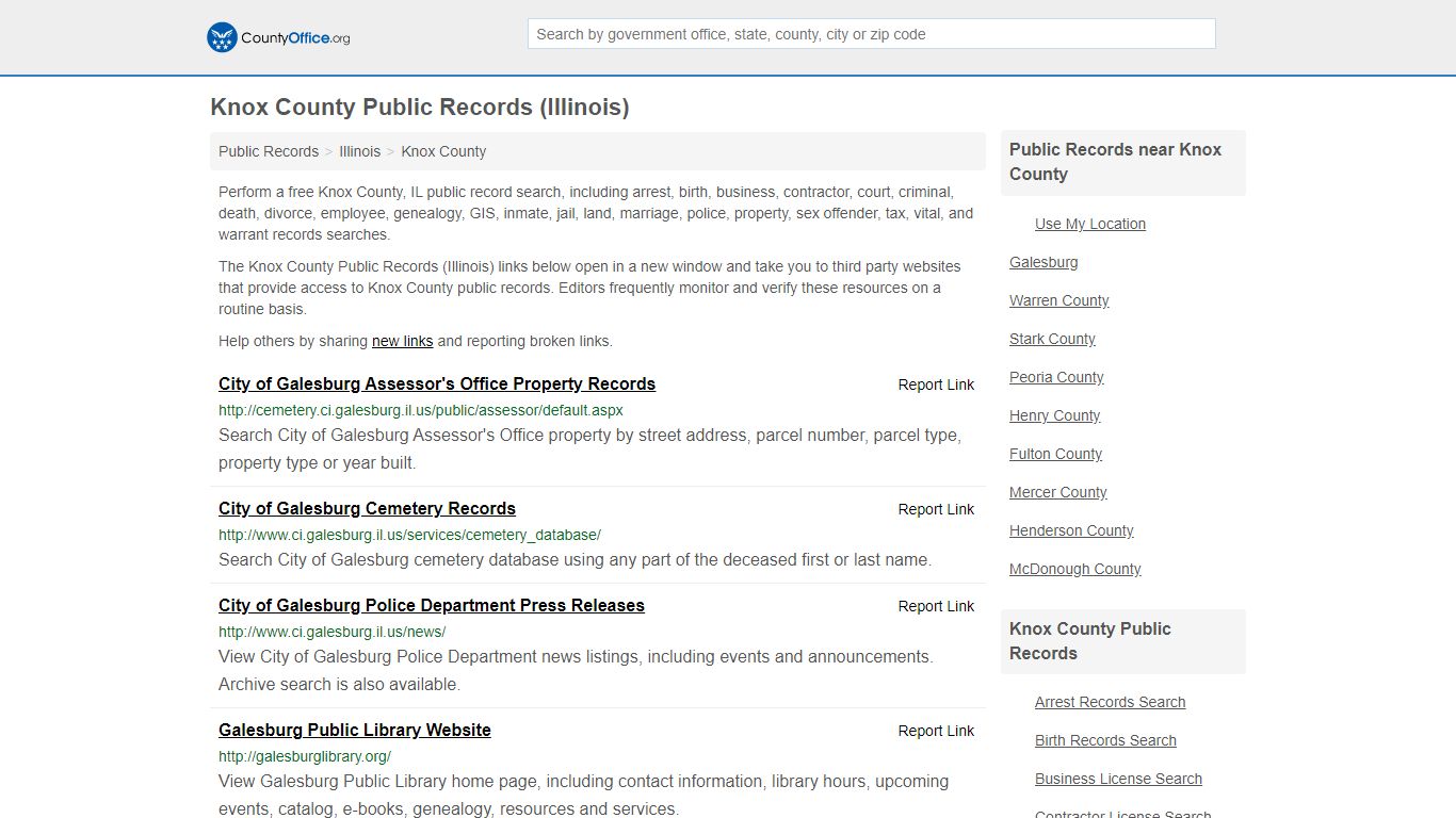 Public Records - Knox County, IL (Business, Criminal, GIS ...