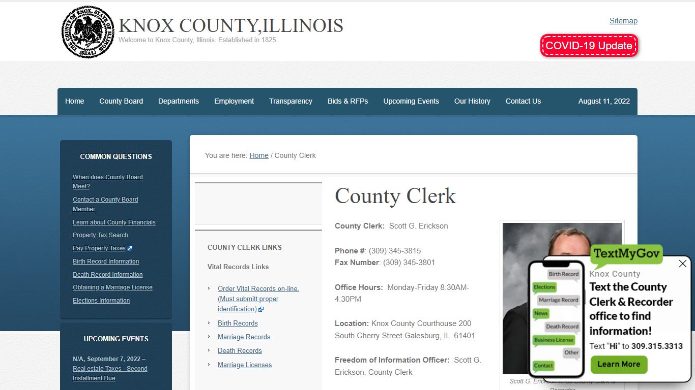 County Clerk – Knox County,Illinois